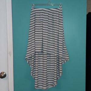 Striped Hi-Low Skirt